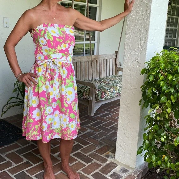 Lilly Pulitzer Strapless dress-size-10 - Picture 2 of 8